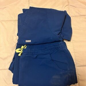 Figs Electric Blue Scrubs Set